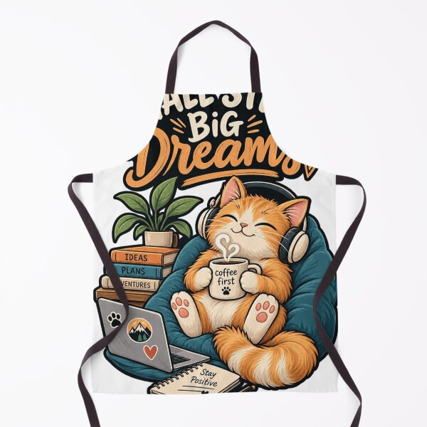 Item preview, Small Steps Big Dreams Cute Cat Coffee Lover Inspirational Design designed and sold by ArhaanFashions.
