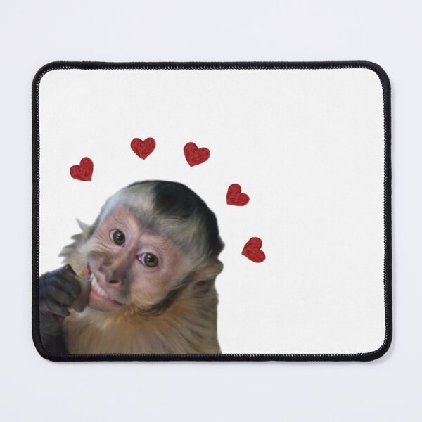 Item preview, Cute Smiling Monkey with Red Hearts - Wholesome Meme Sticker designed and sold by cezzarie.