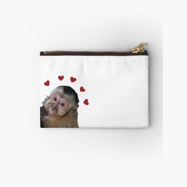 Item preview, Cute Smiling Monkey with Red Hearts - Wholesome Meme Sticker designed and sold by cezzarie.