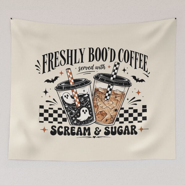 Item preview, Halloween Freshly Boo'd Coffee, Served with Scream and Sugar, Funny Spooky, Halloween Lovers, Halloween Coffee designed and sold by Quiajia.