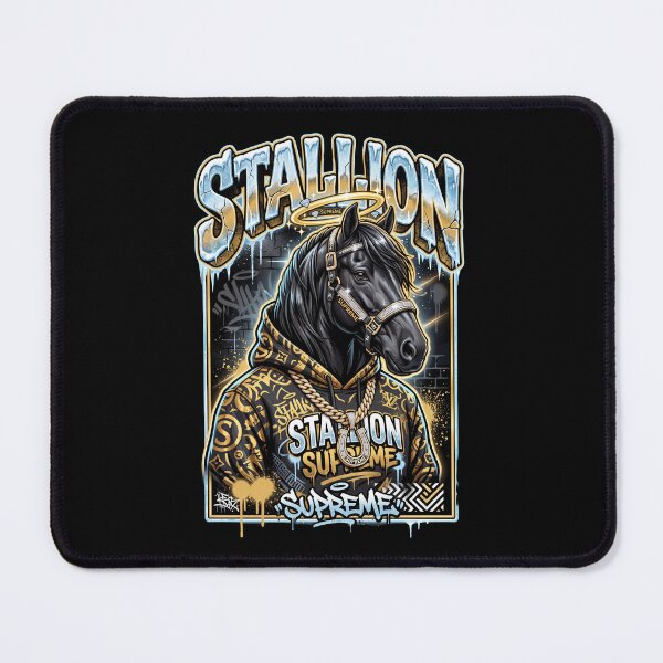 Item preview, Stallion Supreme Ice Streetwear Black Horse Urban Graffiti Tee v3 designed and sold by CornishPixiPony.
