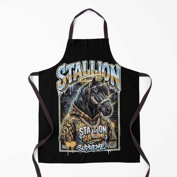Item preview, Stallion Supreme Ice Streetwear Black Horse Urban Graffiti Tee v3 designed and sold by CornishPixiPony.