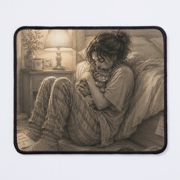 Item preview, You Did Enough Today Cozy Cat Comfort Illustration designed and sold by Safe Haven Pets.