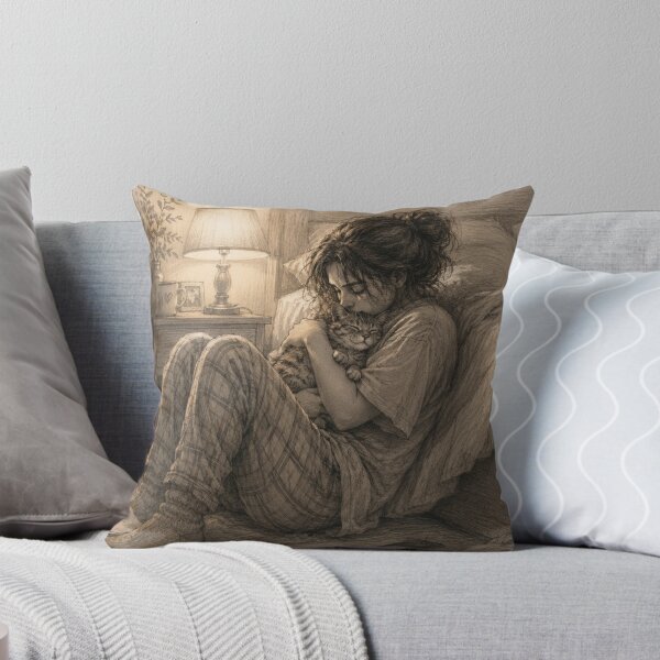 Item preview, You Did Enough Today Cozy Cat Comfort Illustration designed and sold by Safe Haven Pets.