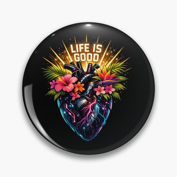 Item preview, Life is Good Cyberpunk Tropical Heart of Joy designed and sold by teemix.
