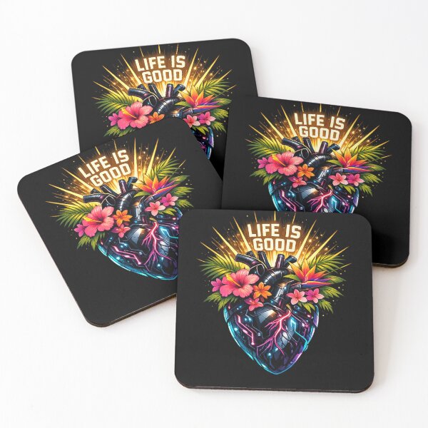 Item preview, Life is Good Cyberpunk Tropical Heart of Joy designed and sold by teemix.