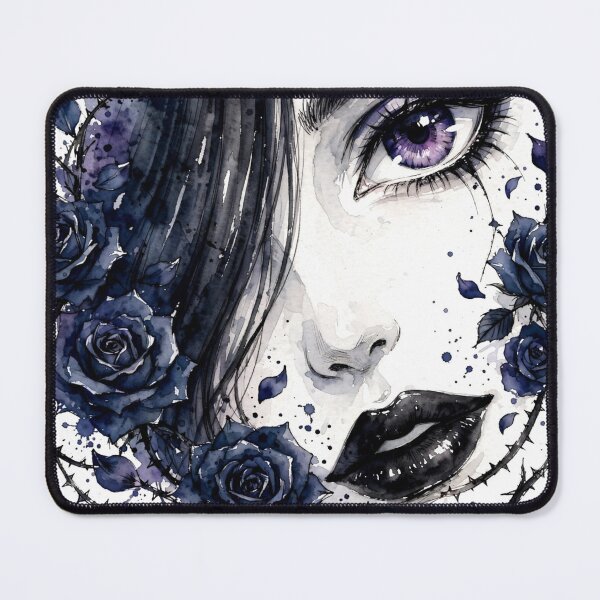 Item preview, Violet Eye - Dark Blue Rose Gothic Portrait designed and sold by MAISON SYLVIE.