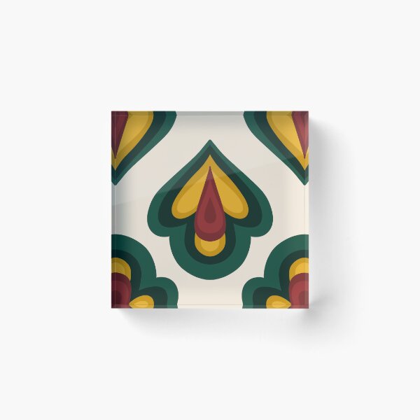 Item preview, Mid-Century Lotus- Forest Green Mustard And Rust designed and sold by artistmaria.