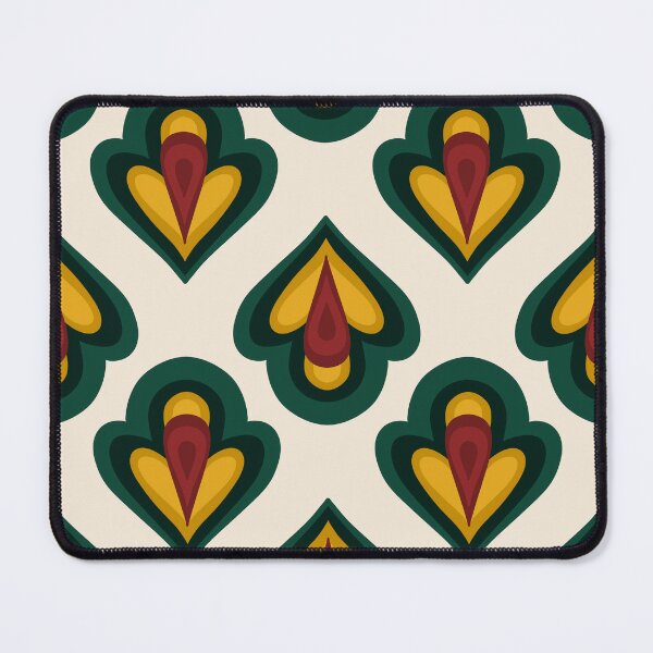 Item preview, Mid-Century Lotus- Forest Green Mustard And Rust designed and sold by artistmaria.