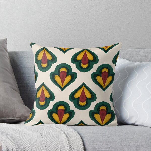 Item preview, Mid-Century Lotus- Forest Green Mustard And Rust designed and sold by artistmaria.