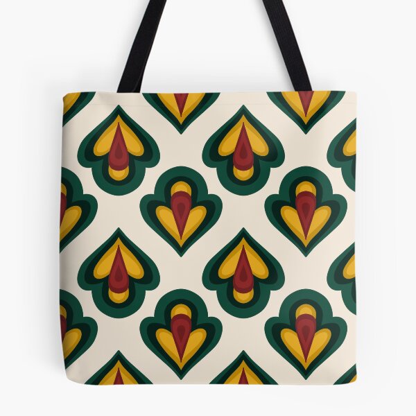 Item preview, Mid-Century Lotus- Forest Green Mustard And Rust designed and sold by artistmaria.