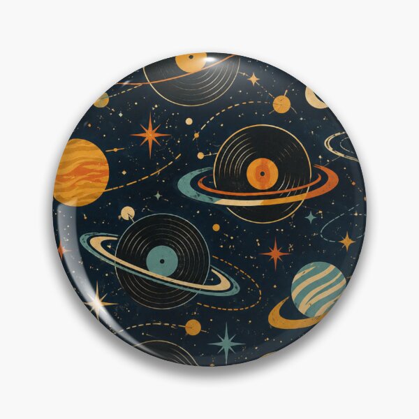 Item preview, Title: Cosmic Vinyl Retro Space Seamless Pattern designed and sold by Golden Era Studio.