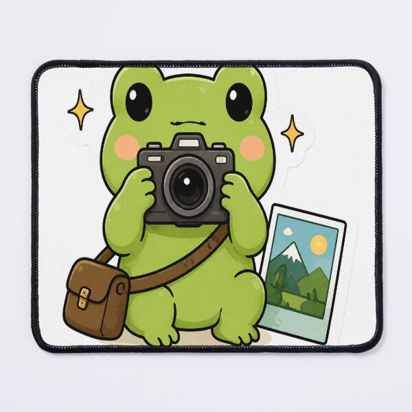 Item preview, Cute Frog Photographer with Camera Cottagecore designed and sold by denybz.