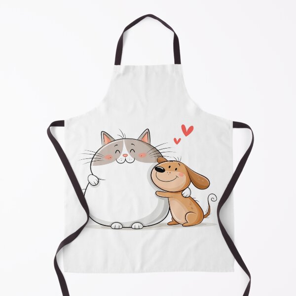 Item preview, cute cartoon cat and dog hugging designed and sold by TanyaLovus.