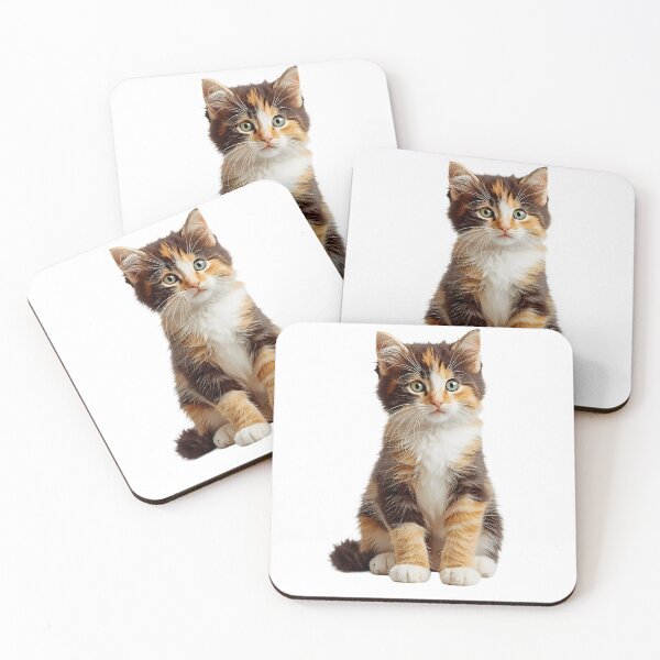 Item preview, Cute Calico Kitten Portrait designed and sold by AmirArtisanVibe.