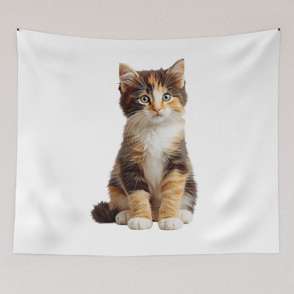 Item preview, Cute Calico Kitten Portrait designed and sold by AmirArtisanVibe.