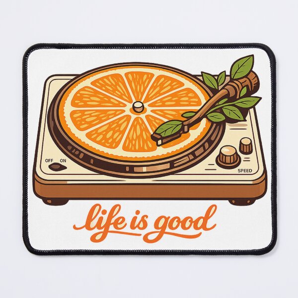 Item preview, Life Is Good Orange Turntable Vintage Vinyl Record Player designed and sold by teemix.