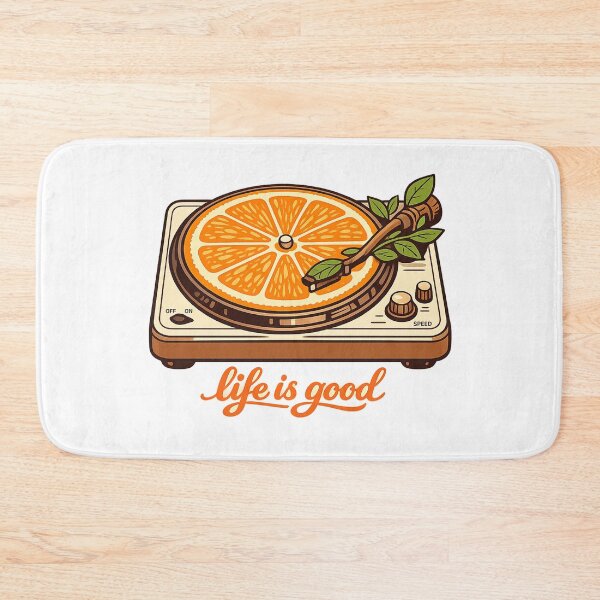 Item preview, Life Is Good Orange Turntable Vintage Vinyl Record Player designed and sold by teemix.