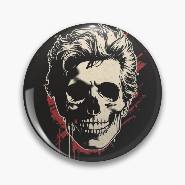 Item preview, Rockabilly Punk Skull Spiky Hair Art designed and sold by ERODED SELF.