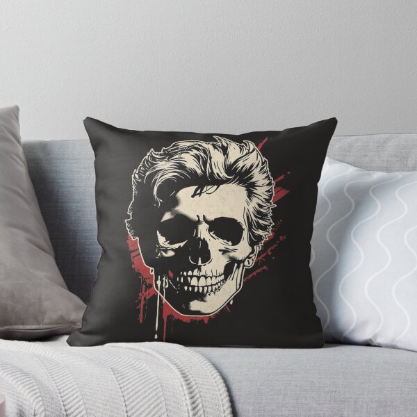 Item preview, Rockabilly Punk Skull Spiky Hair Art designed and sold by ERODED SELF.