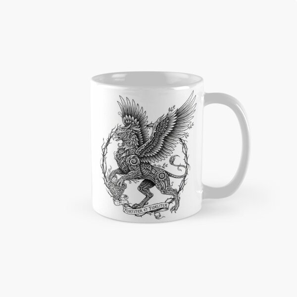 Aperçu de l'œuvre Emblème vintage de griffon ailé en forme de cœur héraldique créée et vendue par EchoWave11.
