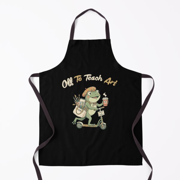 Item preview, Off to Teach Art Frog, Cute Artist Frog on Scooter, Teacher Artist Coffee Canvas, Cottagecore Illustration designed and sold by Trendvia .