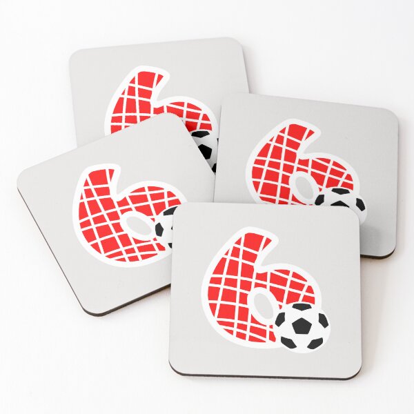 Item preview, Football Number 6 Red Six No #6 designed and sold by Jeallan Designs.