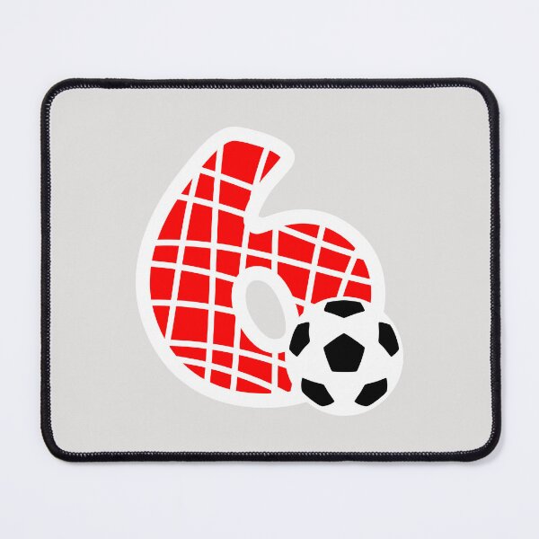 Item preview, Football Number 6 Red Six No #6 designed and sold by Jeallan Designs.