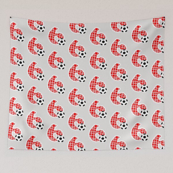 Item preview, Football Number 6 Red Six No #6 designed and sold by Jeallan Designs.