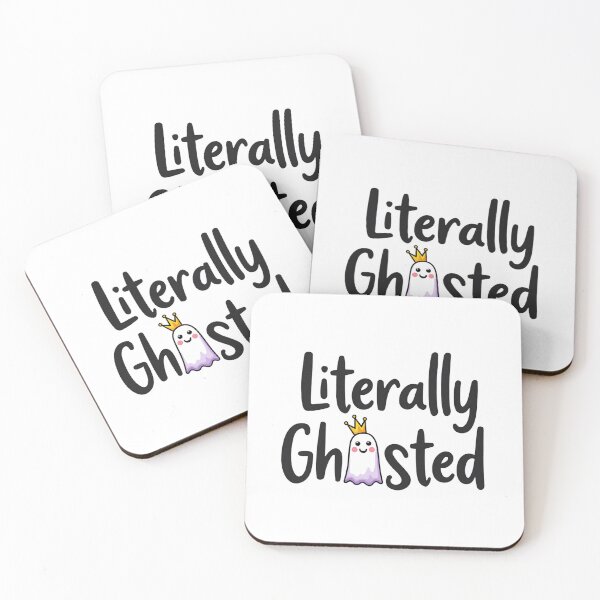 Item preview, Cute crowned ghost saying literally ghosted designed and sold by Prints by Mat.