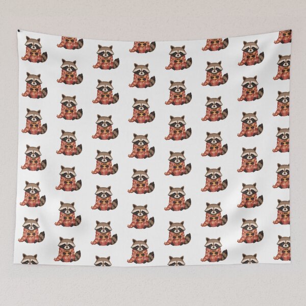 Item preview, Cozy Raccoon Coffee Sticker | Winter Raccoon with Coffee Mug and String Lights | Forest Animal Illustration | Cozy Woodland Art designed and sold by Pandey14.