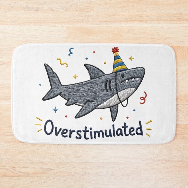 Item preview, iceOverstimulated Party Hat Shark, Funny Weirdcore Summer, Neurodivergent Shark, Ocean Vibes designed and sold by Quiajia.