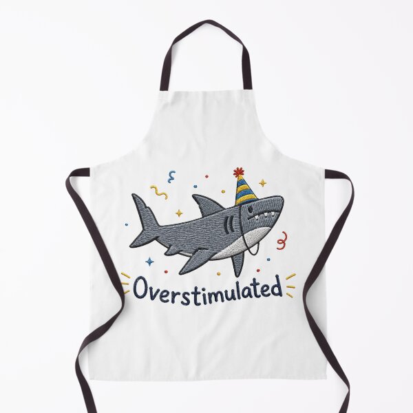 Item preview, iceOverstimulated Party Hat Shark, Funny Weirdcore Summer, Neurodivergent Shark, Ocean Vibes designed and sold by Quiajia.