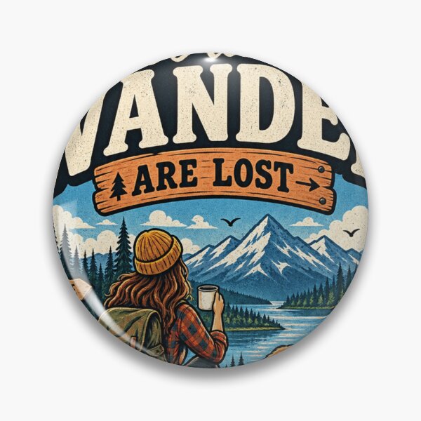 Item preview, Not All Who Wander Are Lost Vintage Hiking Adventure Mountain Design designed and sold by ArhaanFashions.
