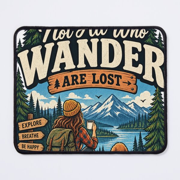 Item preview, Not All Who Wander Are Lost Vintage Hiking Adventure Mountain Design designed and sold by ArhaanFashions.