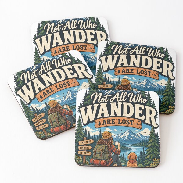 Item preview, Not All Who Wander Are Lost Vintage Hiking Adventure Mountain Design designed and sold by ArhaanFashions.