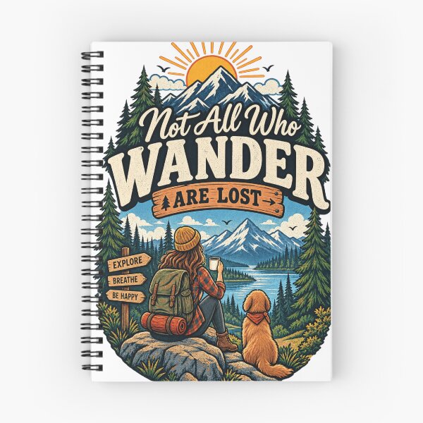 Item preview, Not All Who Wander Are Lost Vintage Hiking Adventure Mountain Design designed and sold by ArhaanFashions.