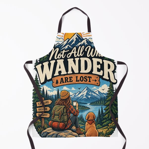 Item preview, Not All Who Wander Are Lost Vintage Hiking Adventure Mountain Design designed and sold by ArhaanFashions.