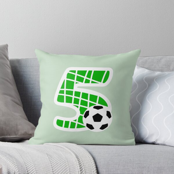 Item preview, Football Number 5 Green Five No #5 designed and sold by Jeallan Designs.