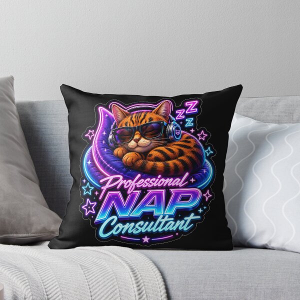 Item preview, Professional Nap Consultant Neon Cat designed and sold by RainnzStickerz.
