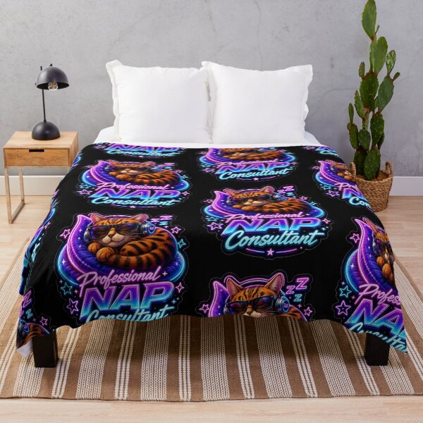 Item preview, Professional Nap Consultant Neon Cat designed and sold by RainnzStickerz.