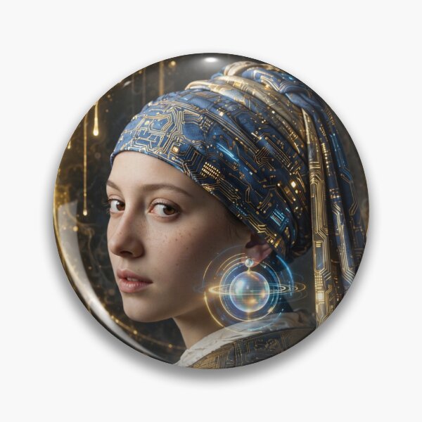 Item preview, Holographic Pearl Futuristic Portrait designed and sold by Surviving Monday Club.