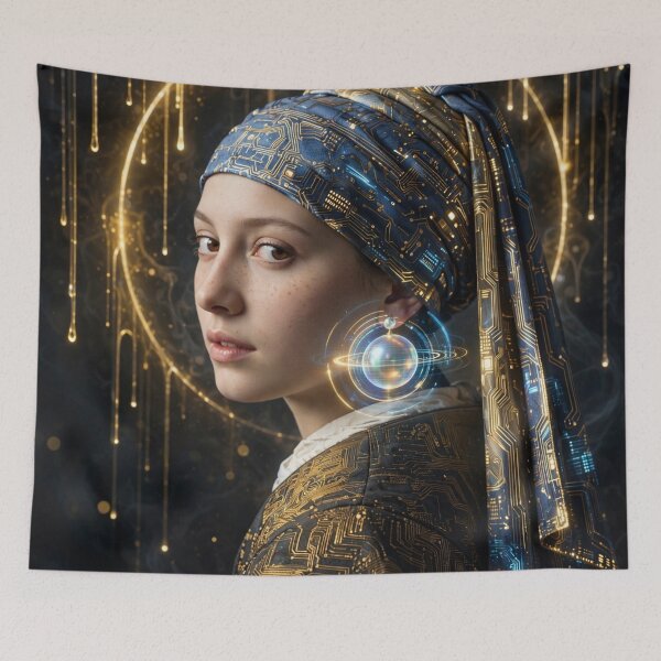 Item preview, Holographic Pearl Futuristic Portrait designed and sold by Surviving Monday Club.