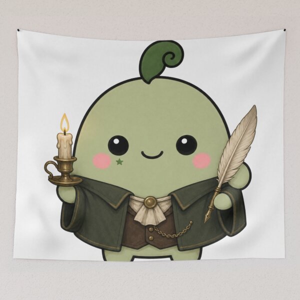 Item preview, Dark Academia Candle And Quill Mascot designed and sold by srinig.