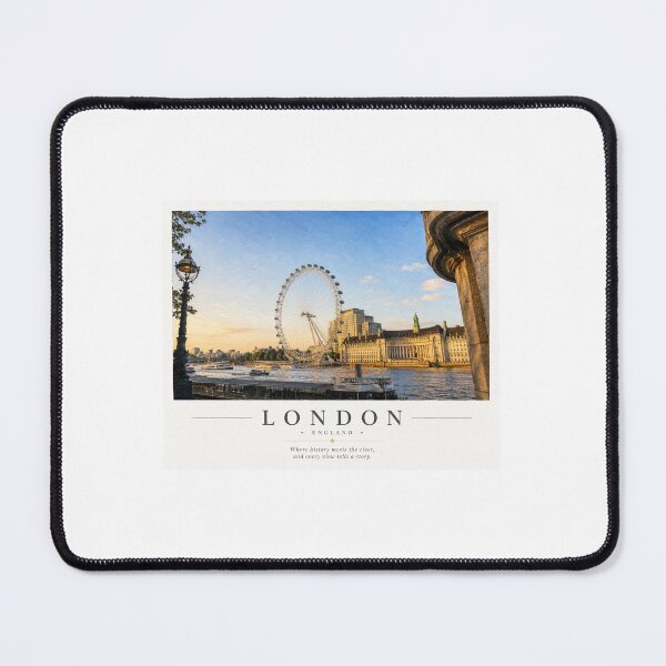 Item preview, London Eye Travel Poster – London England Thames River Vintage Wall Art designed and sold by Wandered North.