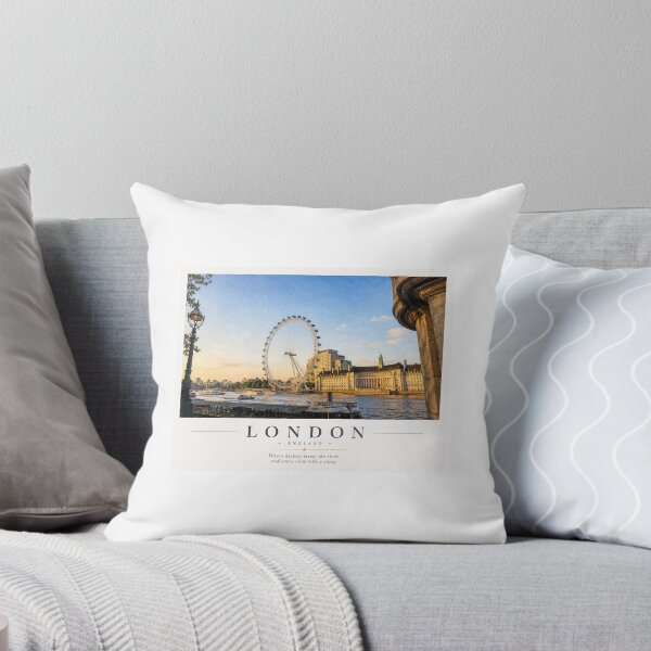 Item preview, London Eye Travel Poster – London England Thames River Vintage Wall Art designed and sold by Wandered North.