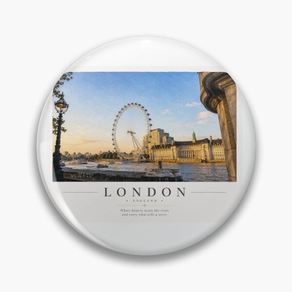 Item preview, London Eye Travel Poster – London England Thames River Vintage Wall Art designed and sold by Wandered North.