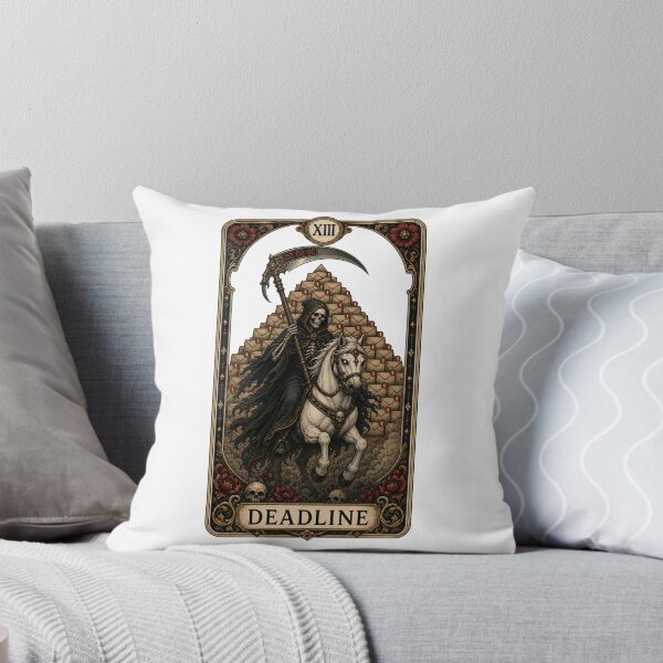 Item preview, Deadline Tarot Grim Reaper Gothic Office Humor Art designed and sold by Cherie-verse.