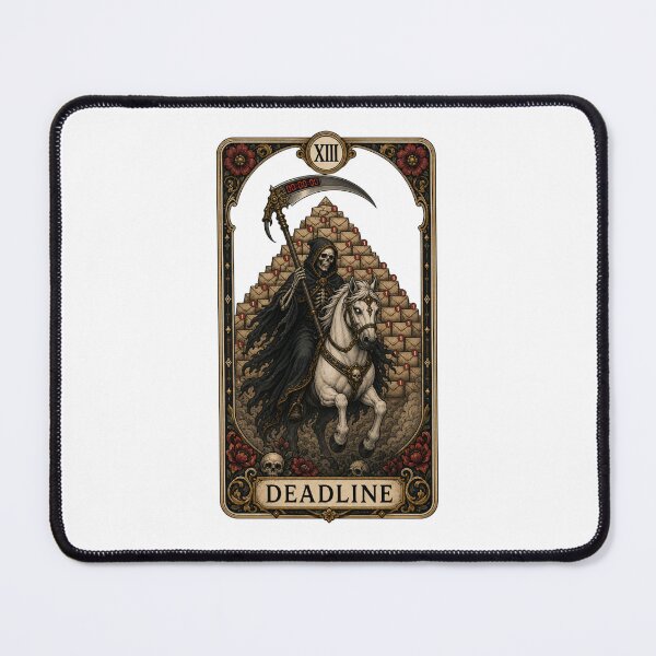 Item preview, Deadline Tarot Grim Reaper Gothic Office Humor Art designed and sold by Cherie-verse.