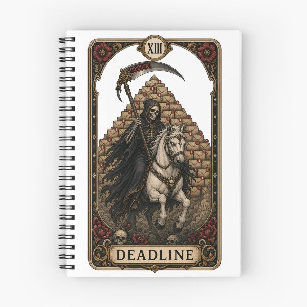 Item preview, Deadline Tarot Grim Reaper Gothic Office Humor Art designed and sold by Cherie-verse.